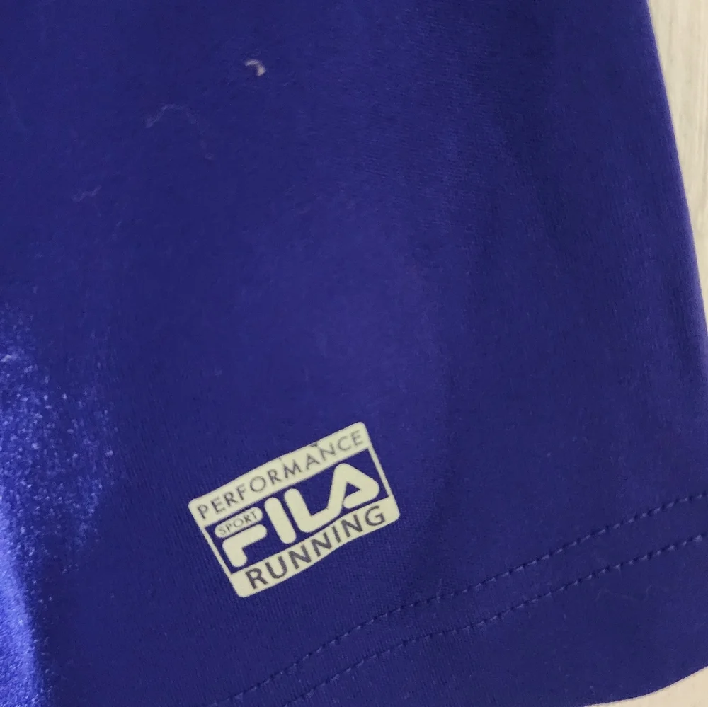 Fila Blue Athletic Running T-Shirt with Pink and Green Accents In Size Medium - Picture 12 of 14